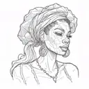 an african american woman tattoo design idea