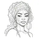an african american woman tattoo design idea