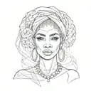 an african american woman tattoo design idea