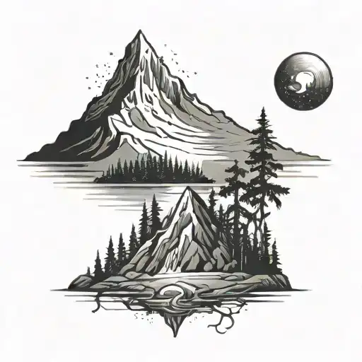 mount hood, programming code, time moving fast, sadness and heartbreak tattoo design idea