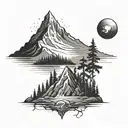 mount hood, programming code, time moving fast, sadness and heartbreak tattoo design idea
