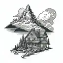 mount hood, programming code, time moving fast, sadness and heartbreak tattoo design idea