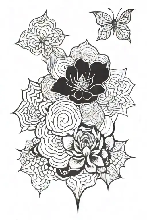 suminagashi symmetrical shape tattoo design idea