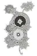 suminagashi symmetrical shape tattoo design idea