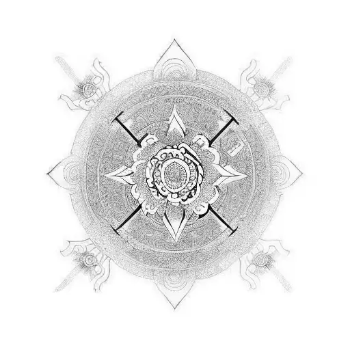 buddhist dorje vajra tattoo design idea