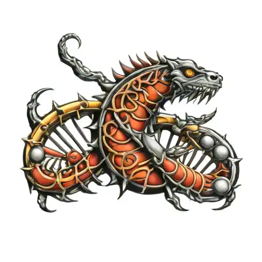 dna trojan tattoo design idea