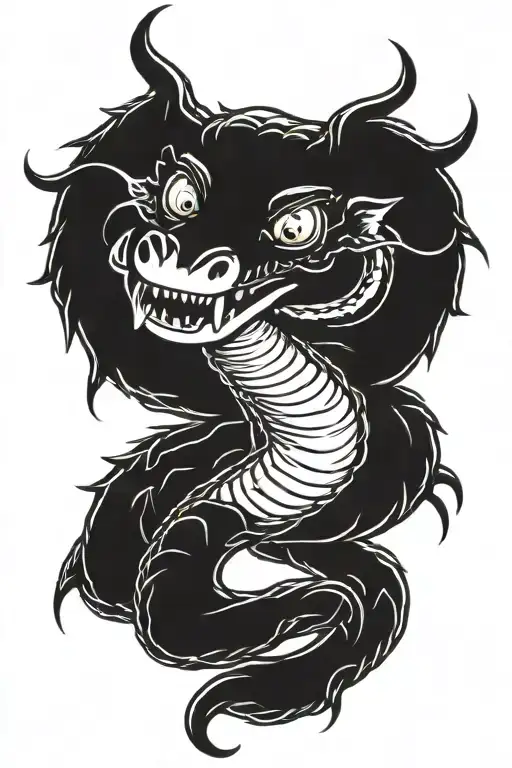 A hog snake playing dead broken and twisted  tattoo design idea