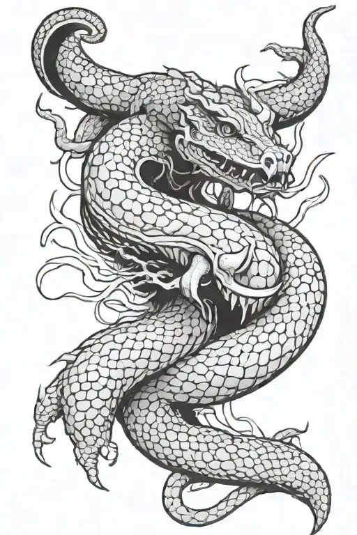 A hog snake dead, broken and twisted, it's nailed down along it's body, there's a nail through it's head pushing out bra tattoo design idea