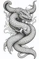 A hog snake dead, broken and twisted, it's nailed down along it's body, there's a nail through it's head pushing out bra tattoo design idea