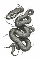 A broken and twisted dead snake tattoo design idea