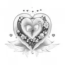 heart with flowers growing from it tattoo design idea