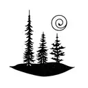 two tree upside down each other tattoo design idea