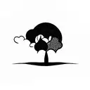 two tree upside down each other tattoo design idea