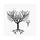 two tree upside down each other tattoo design idea