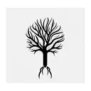 two tree upside down tattoo design idea