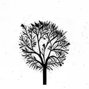 two tree upside down tattoo design idea