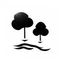 two tree upside down tattoo design idea