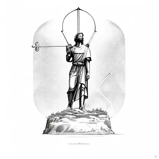 saint longinus statue  tattoo design idea