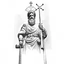 saint longinus statue  tattoo design idea