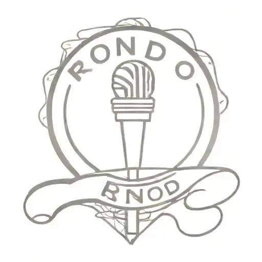 A minimalist tattoo of a microphone and a street sign with the word 'Rondo' to symbolize your aspiration to become a singer like RondoDaSosa tattoo design idea