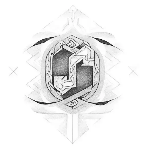 Draw the following nordic runes: Kano, Ansuz, Nauthiz and Berkana. tattoo design idea