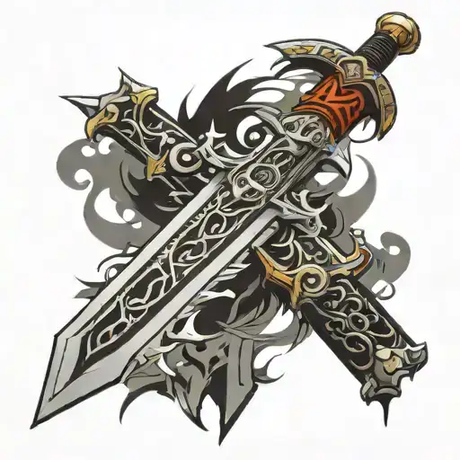 buster sword ff7 tattoo design idea