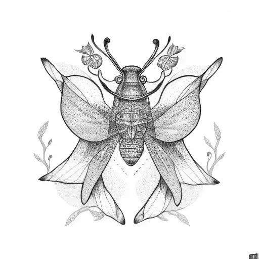 moth with frogman\ tattoo design idea
