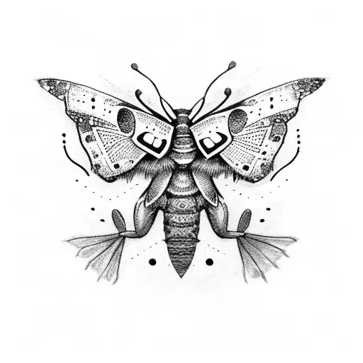 Last of us moth with frogman logo tattoo design idea