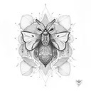 moth with frogman\ tattoo design idea