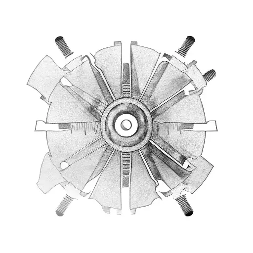 Motorcycle engine with gears and pistons tattoo design idea