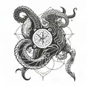 intertwined Capricorn Aries and Aquarius zodiac symbol tattoo design idea