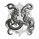 intertwined Capricorn Aries and Aquarius zodiac symbol tattoo design idea