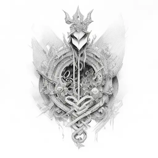 corazon roto tattoo design idea