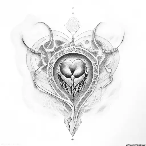 corazon roto tattoo design idea