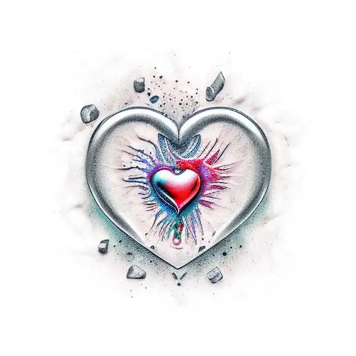 corazon roto tattoo design idea