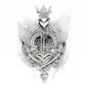 corazon roto tattoo design idea