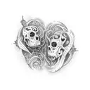 Gemini horror tattoo design idea