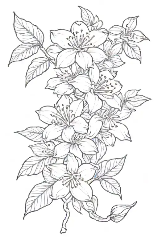 jasmine flower tattoo design idea