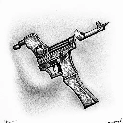 pistol tattoo design idea