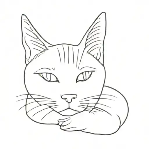 face of cat holding sock  tattoo design idea