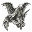 Grim Reaper with wings tattoo design idea