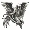 Grim Reaper with wings tattoo design idea