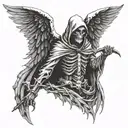 Grim Reaper with wings tattoo design idea
