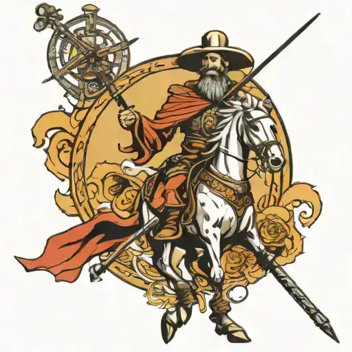 don quixote's spear tattoo design idea