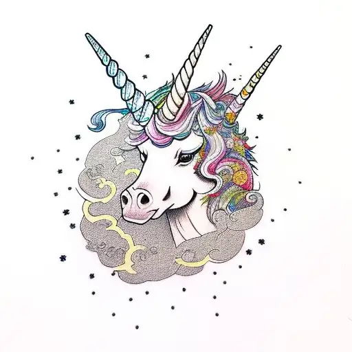 epic Unicorn tattoo design idea
