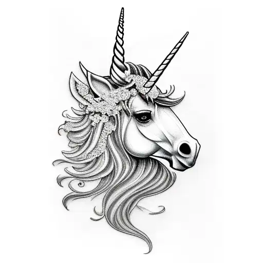 unicorn tattoo design idea