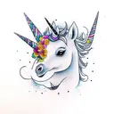 epic Unicorn tattoo design idea