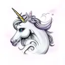 unicorn tattoo design idea