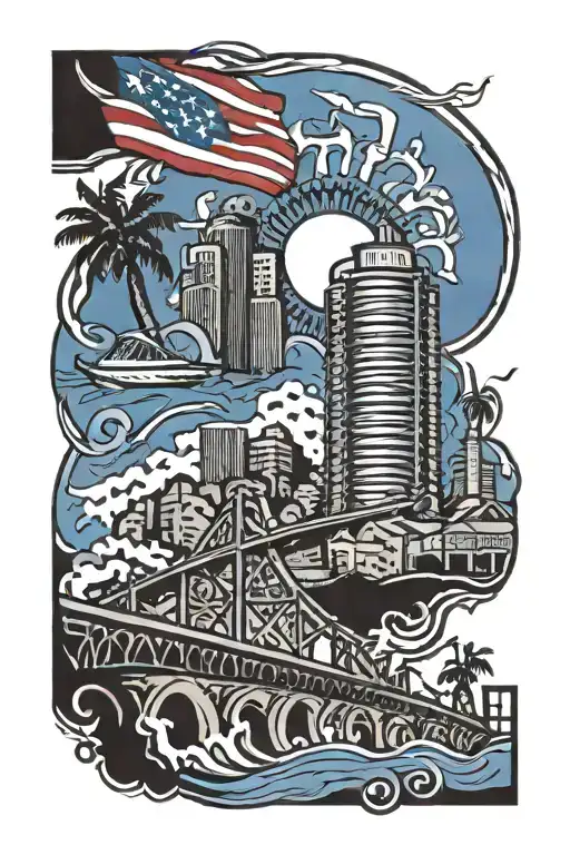 skyline tribal samoa Puerto Rican RIVERA tattoo design idea