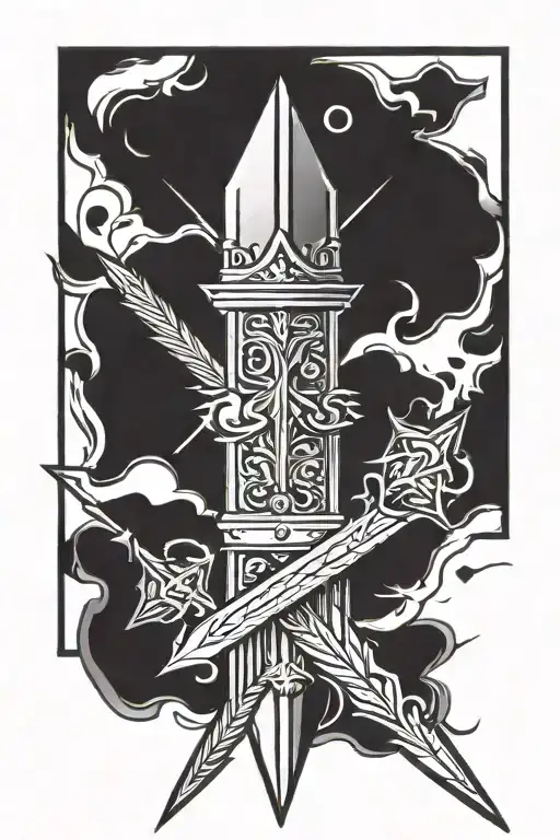 Ruler, spear, brave tattoo design idea